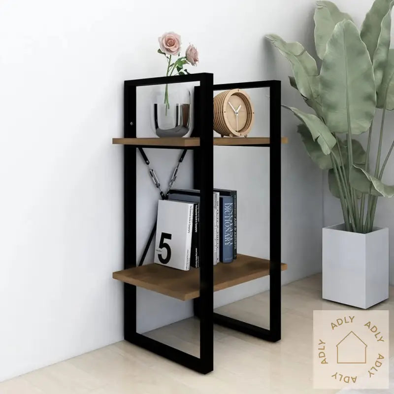 Bokhylle 2 Etasjer Brun Eik 40X30X70 Cm Konstruert Tre