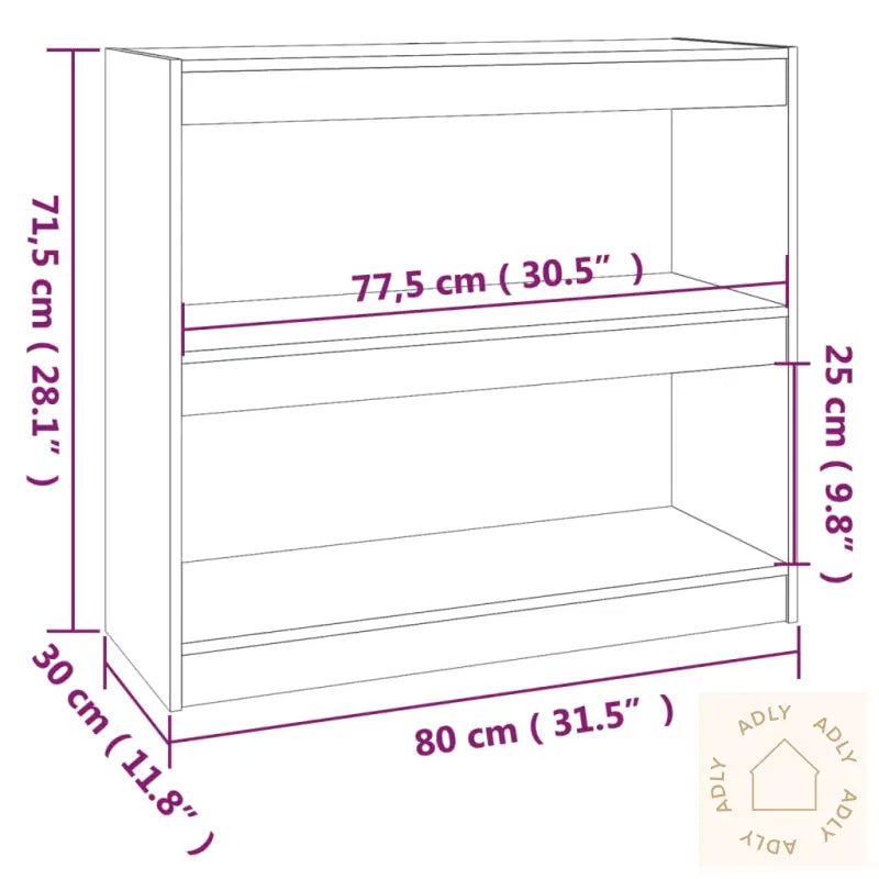 Bokhylle/Romdeler 80X30X71,5 Cm Heltre Furu