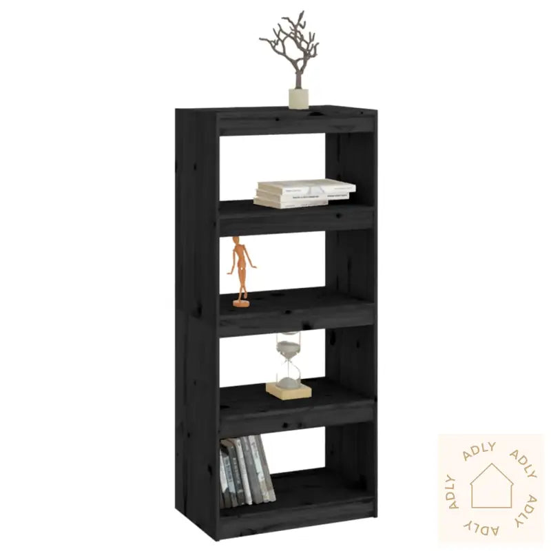 Bokhylle/Romdeler Svart 60X30X135,5 Cm Heltre Furu