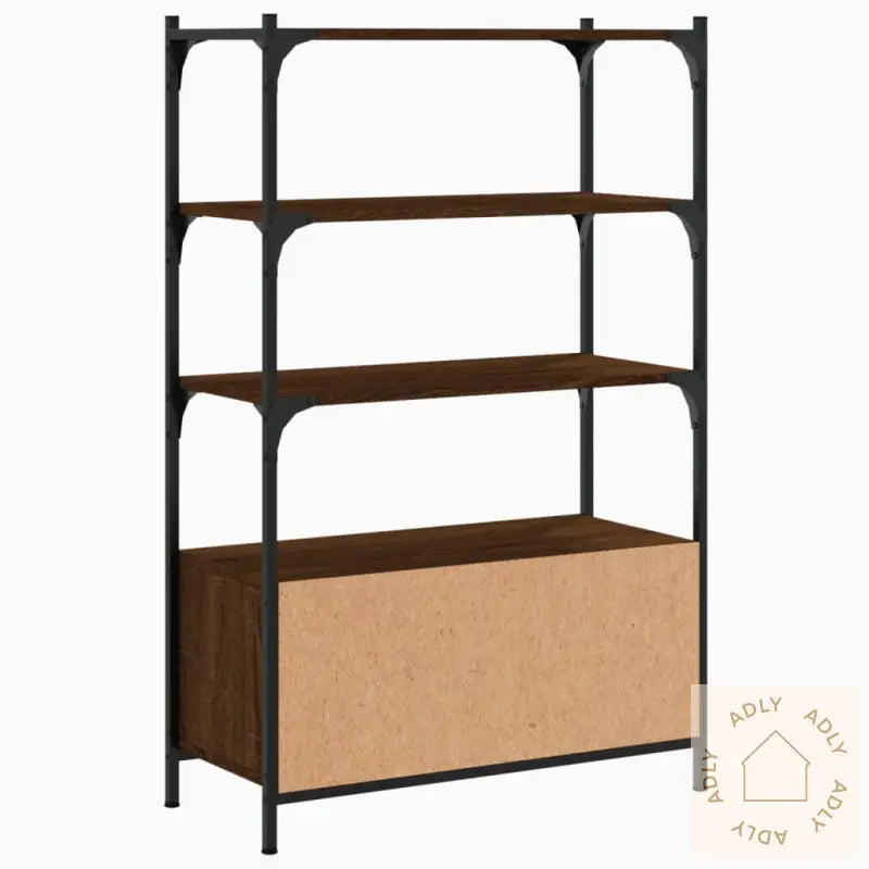 Bokhylle 3 Etasjer Brun Eik 70X30X109,5 Cm Konstruert Tre