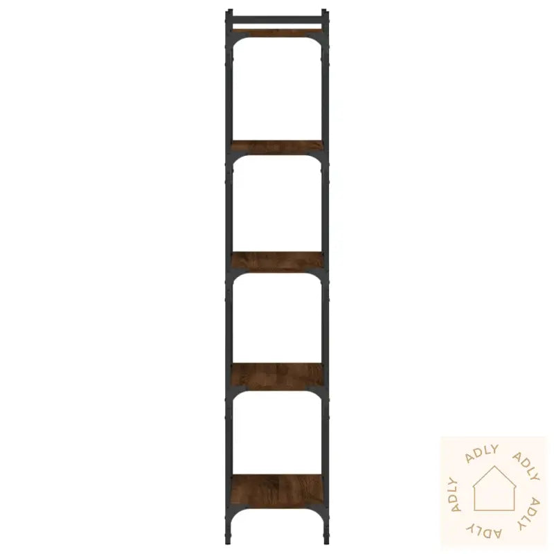 Bokhylle 5 Etasjer Brun Eik 40X30X154 Cm Konstruert Tre