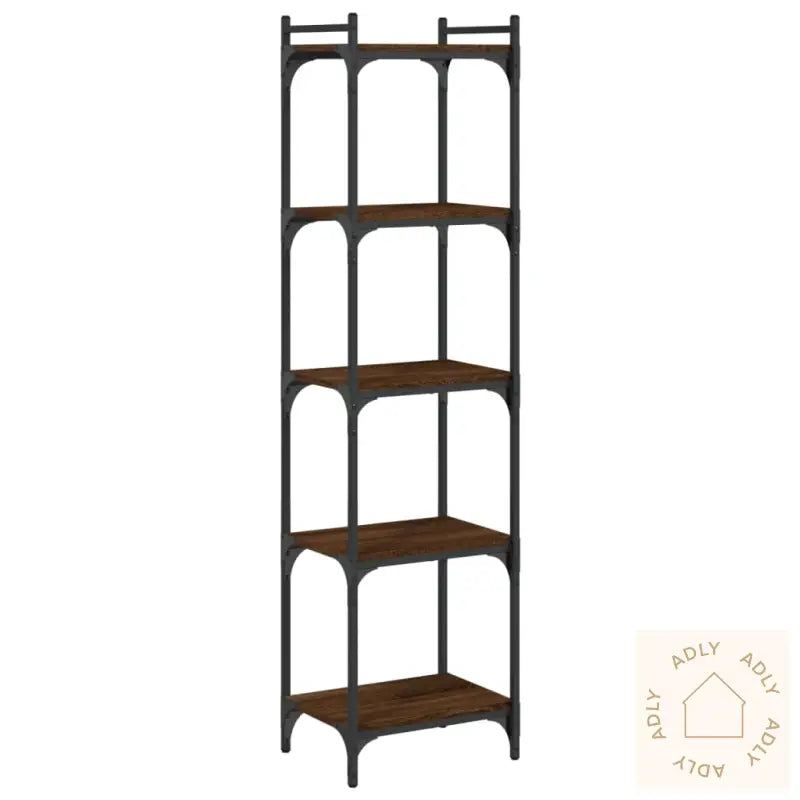 Bokhylle 5 Etasjer Brun Eik 40X30X154 Cm Konstruert Tre