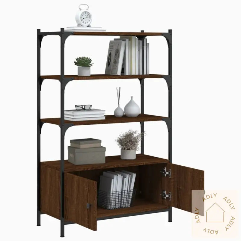 Bokhylle 3 Etasjer Brun Eik 70X30X109,5 Cm Konstruert Tre