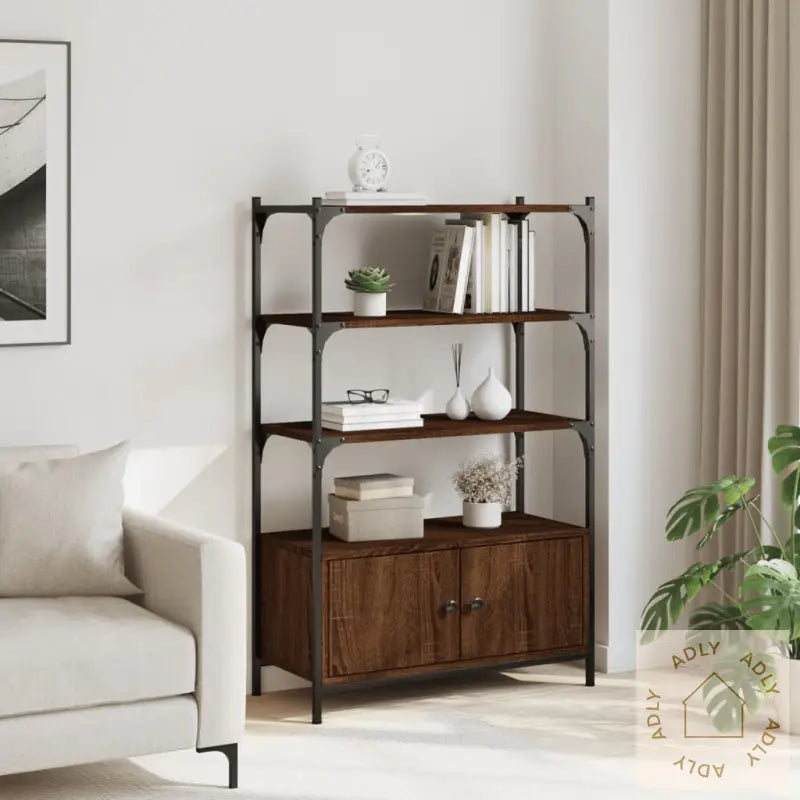 Bokhylle 3 Etasjer Brun Eik 70X30X109,5 Cm Konstruert Tre