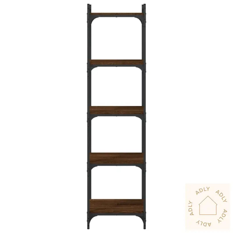 Bokhylle 5 Etasjer Brun Eik 40X30X154 Cm Konstruert Tre