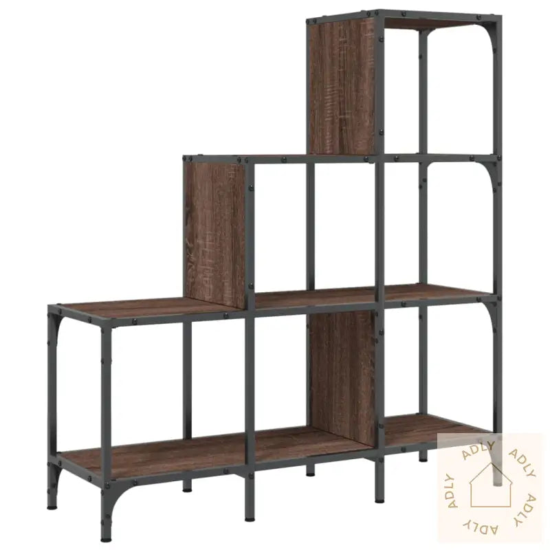 Bokhylle Brun Eik 92X30X102 Cm Konstruert Tre