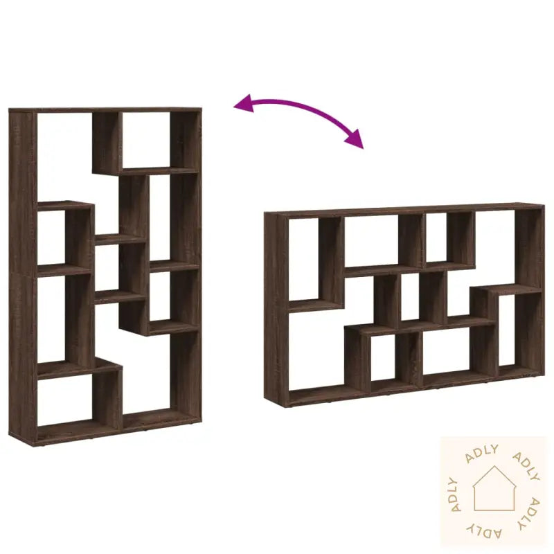 Bokhylle Brun Eik 72X20X120 Cm Konstruert Tre