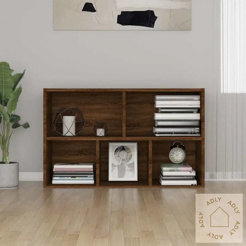 Bokhylle/Skjenk Brun Eik 50X25X80 Cm Konstruert Tre