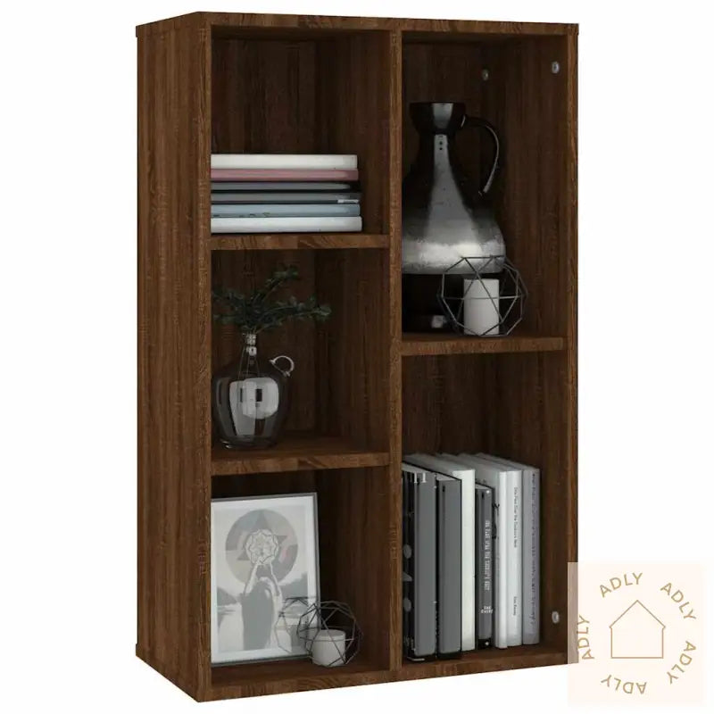 Bokhylle/Skjenk Brun Eik 50X25X80 Cm Konstruert Tre