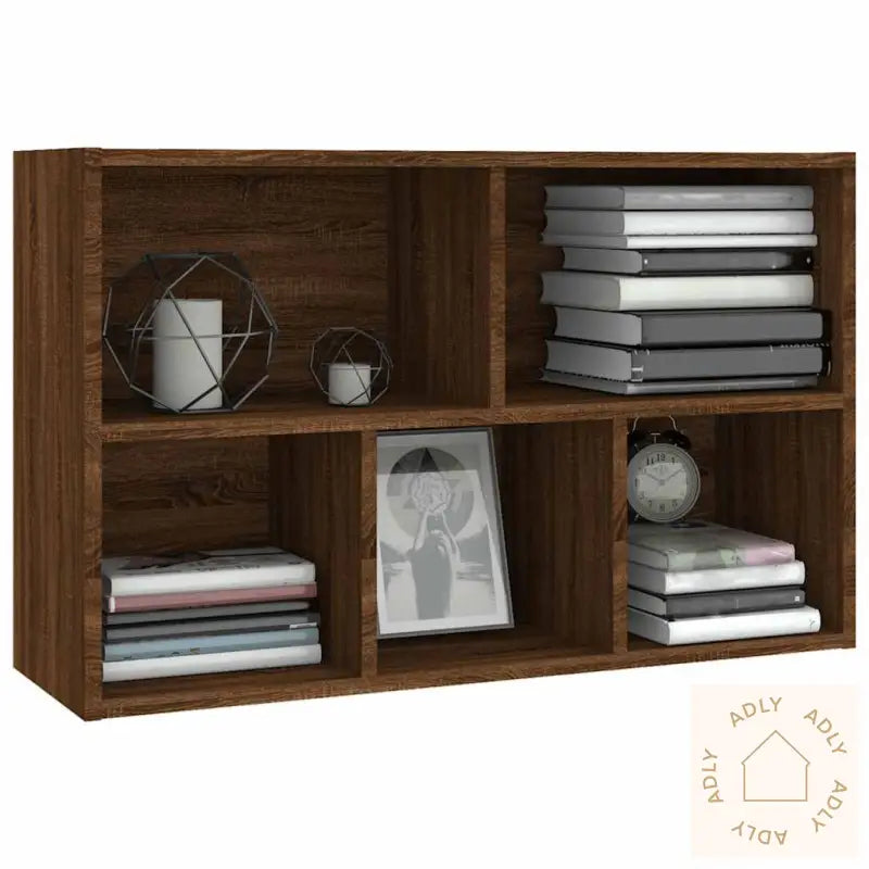 Bokhylle/Skjenk Brun Eik 50X25X80 Cm Konstruert Tre