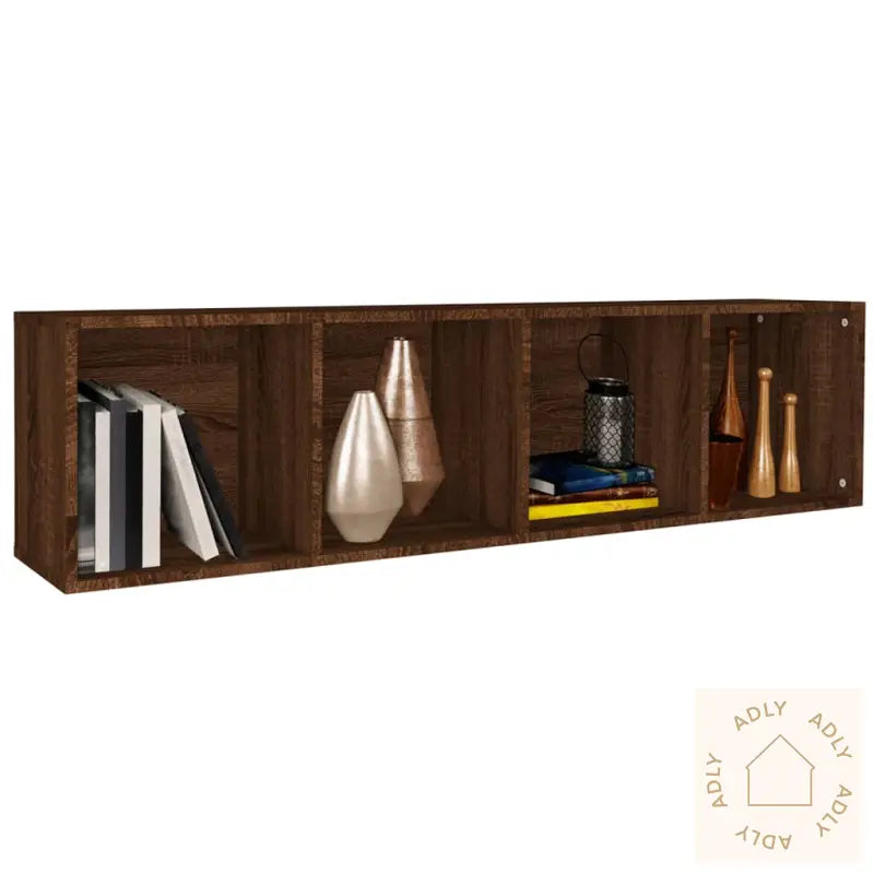 Bokhylle/Tv-Benk Brun Eik 36X30X143 Cm Konstruert Tre