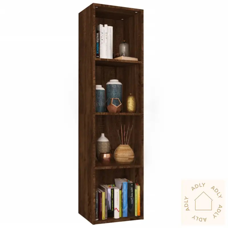 Bokhylle/Tv-Benk Brun Eik 36X30X143 Cm Konstruert Tre