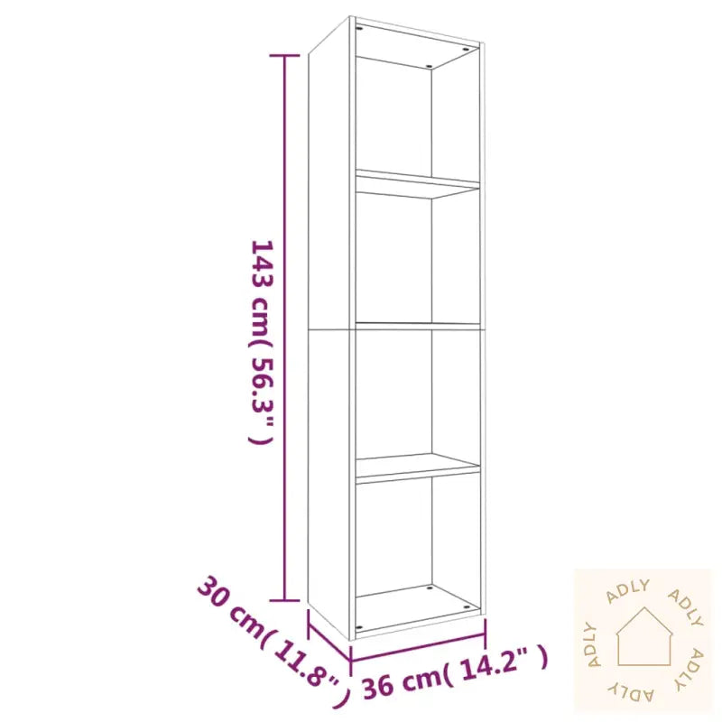 Bokhylle/Tv-Benk Brun Eik 36X30X143 Cm Konstruert Tre