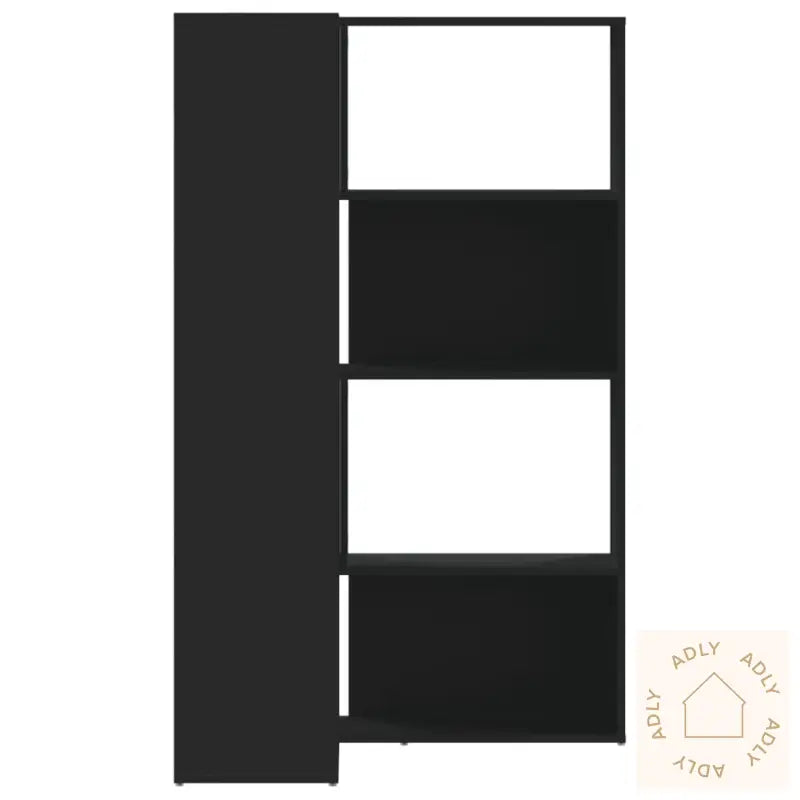 Bokhylle For Hjørne 4 Etasjer Svart 85X85X140 Cm Konstruert Tre