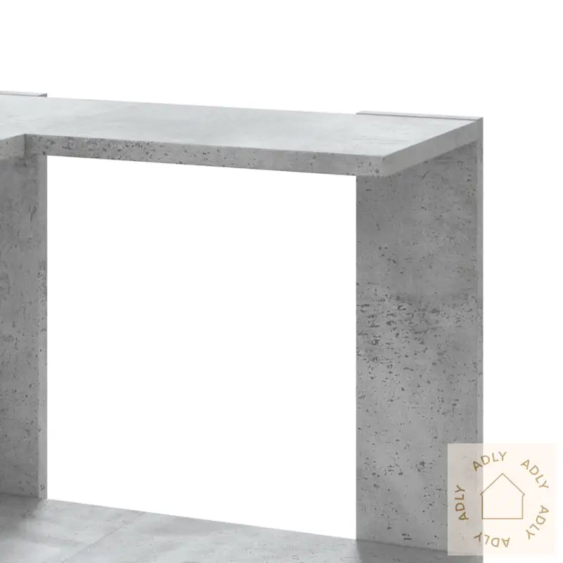 Bokhylle Hjørne 3 Etasjer Betonggrå 50X50X102 Cm Konstruert Tre