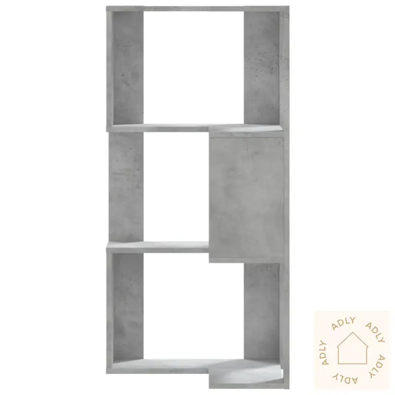 Bokhylle Hjørne 3 Etasjer Betonggrå 50X50X102 Cm Konstruert Tre