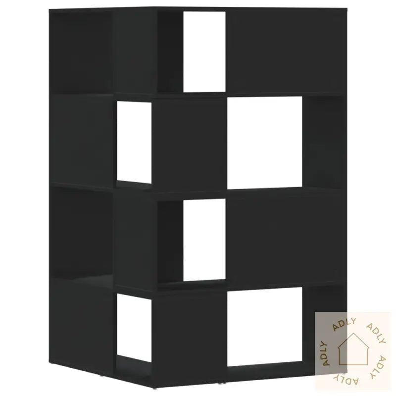 Bokhylle For Hjørne 4 Etasjer Svart 85X85X140 Cm Konstruert Tre
