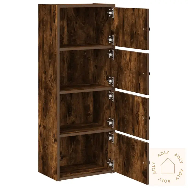 Bokhylle Røkt Eik 40X24X102 Cm Konstruert Tre