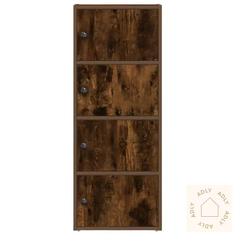 Bokhylle Røkt Eik 40X24X102 Cm Konstruert Tre