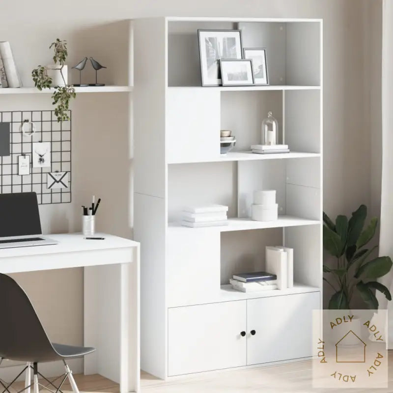 Bokhylle Hvit 100X36X189 Cm Konstruert Tre