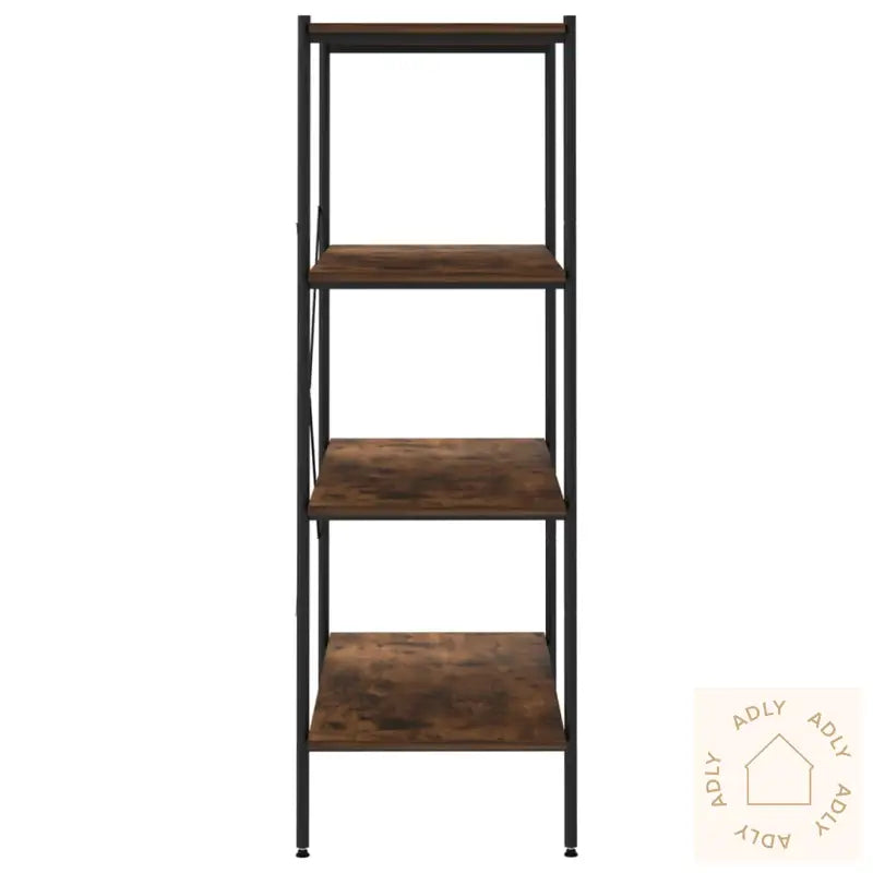 Hylle Med 4 Etasjer Svart Og Naturell 80X40X130 Cm