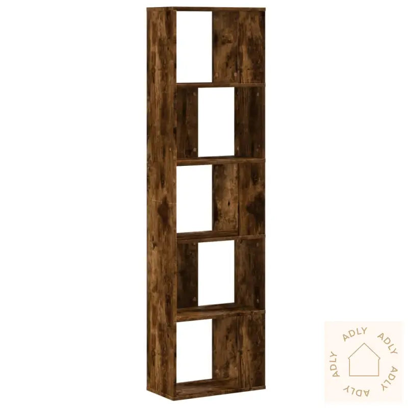 Bokhylle 5 Etasjer Røkt Eik 45X23,5X162,5 Cm Konstruert Tre