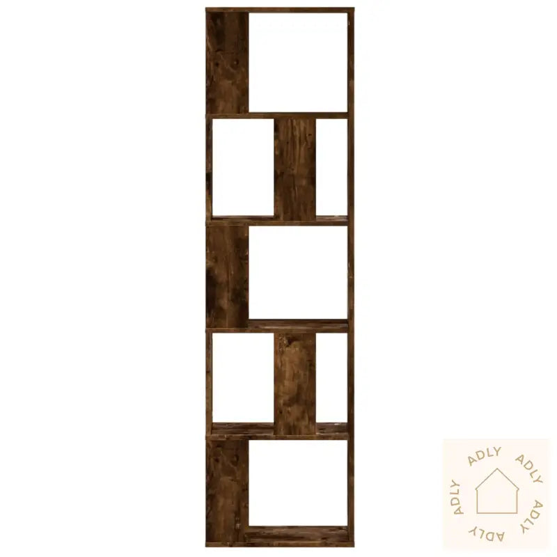 Bokhylle 5 Etasjer Røkt Eik 45X23,5X162,5 Cm Konstruert Tre