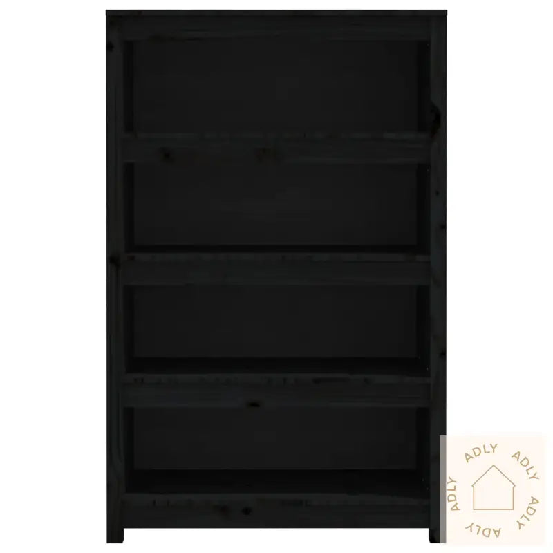 Bokhylle Svart 80X35X126 Cm Heltre Furu