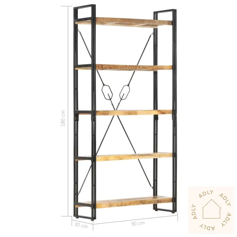 Bokhylle 5 Etasjer 90X30X180 Cm Heltre Mango