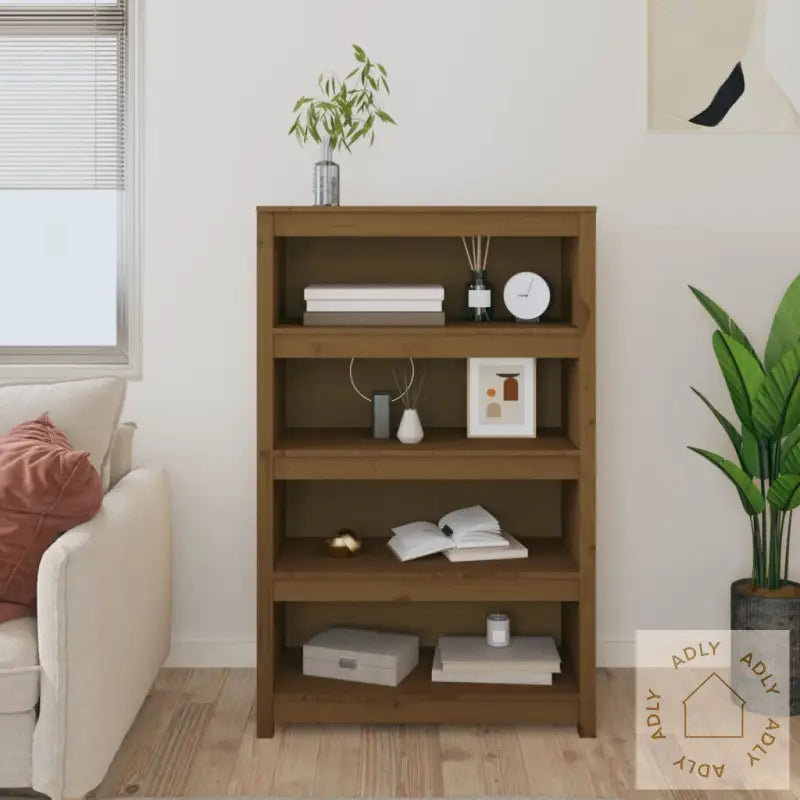 Bokhylle Honningbrun 80X35X126 Cm Heltre Furu