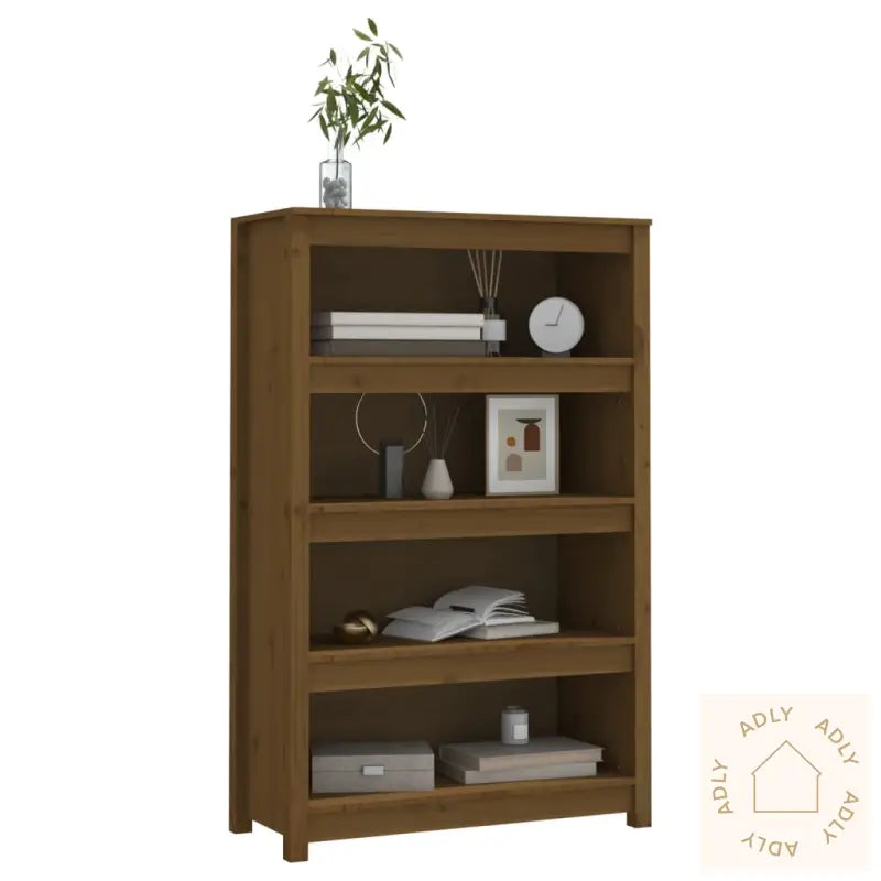 Bokhylle Honningbrun 80X35X126 Cm Heltre Furu
