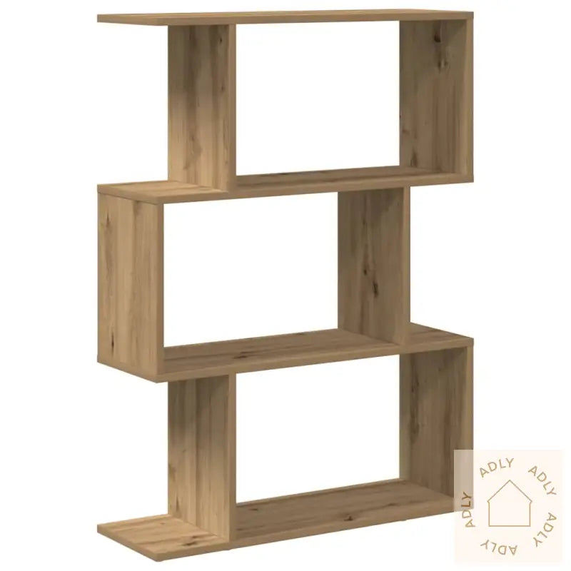 Romdeler Bokhylle 3 Lag Artisan Eik 70X24X97 Cm Konstruert Tre