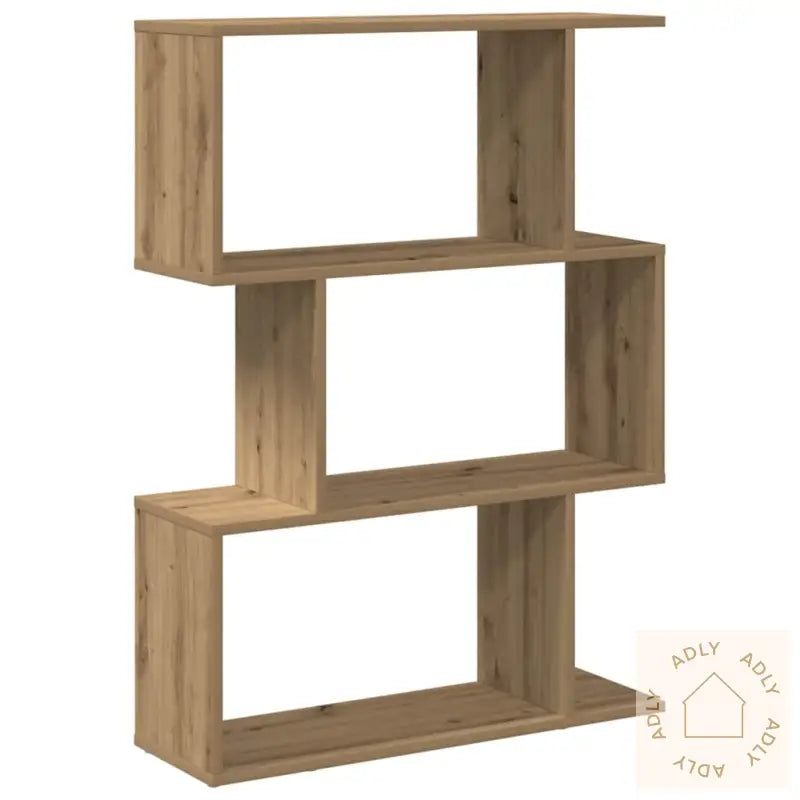 Romdeler Bokhylle 3 Lag Artisan Eik 70X24X97 Cm Konstruert Tre