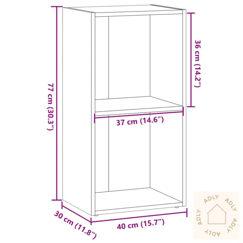 Bokhylle Artisan Eik 40X30X77 Cm Konstruert Tre