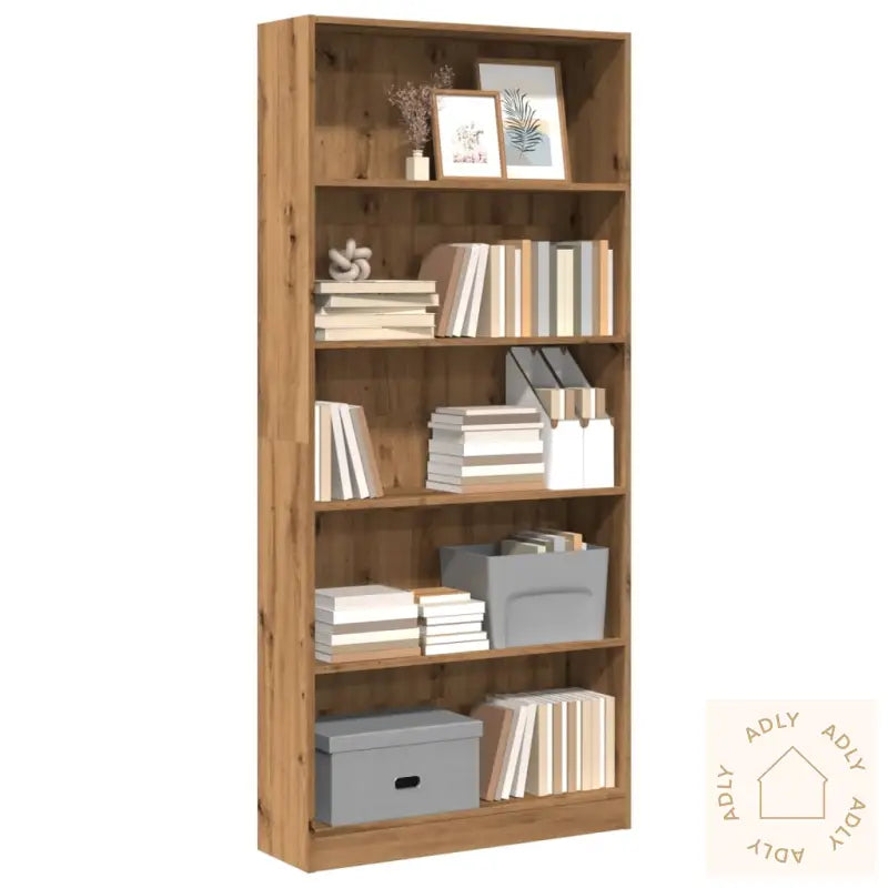 Bokhylle Artisan Eik 80X24X176 Cm Konstruert Tre