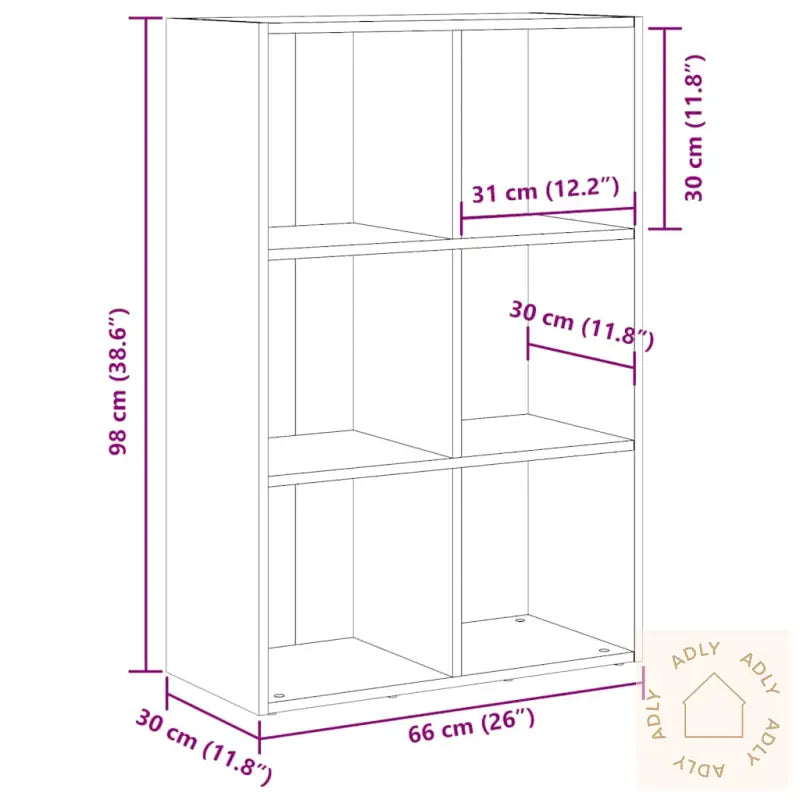 Bokhylle/Skjenk Artisan Eik 66X30X98 Cm Konstruert Tre