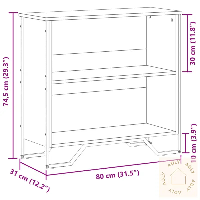 Bokhylle Brun Eik 80X31X74,5 Cm Konstruert Tre