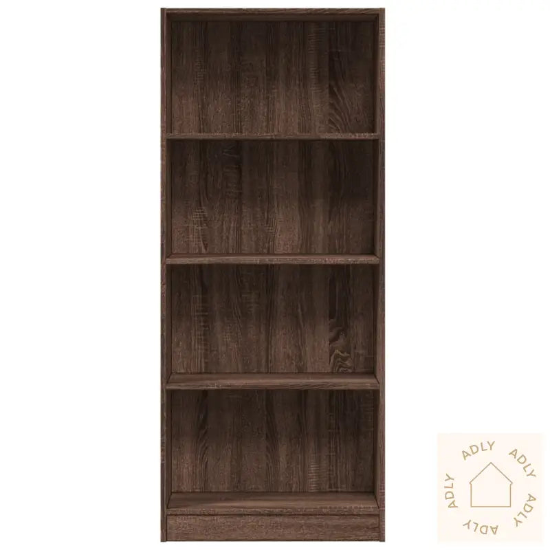 Bokhylle Brun Eik 60X24X143 Cm Konstruert Tre