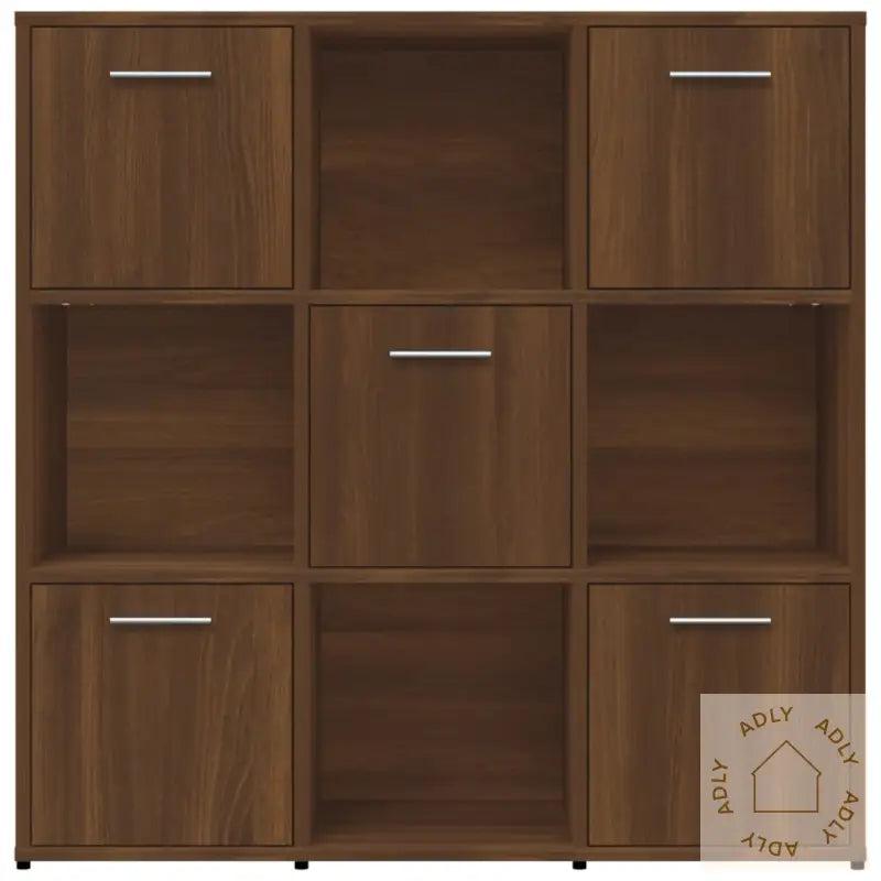 Bokhylle Brun Eik 90X30X90 Cm Konstruert Tre