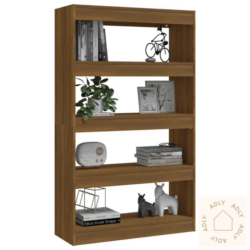 Bokhylle/Romdeler Brun Eik 80X30X135 Cm Konstruert Tre