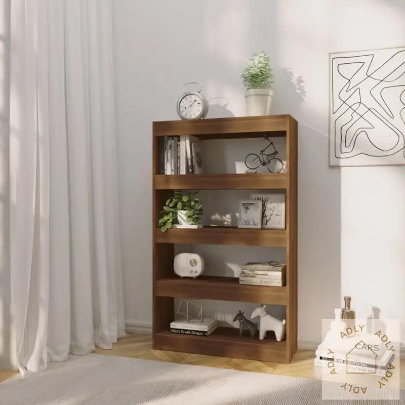 Bokhylle/Romdeler Brun Eik 80X30X135 Cm Konstruert Tre