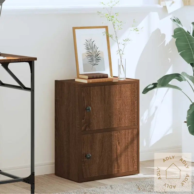 Bokhylle Brun Eik 40X24X52 Cm Konstruert Tre