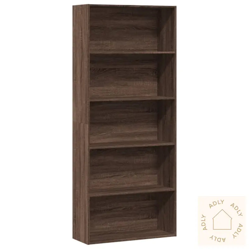 Bokhylle Brun Eik 80X30X189 Cm Konstruert Tre