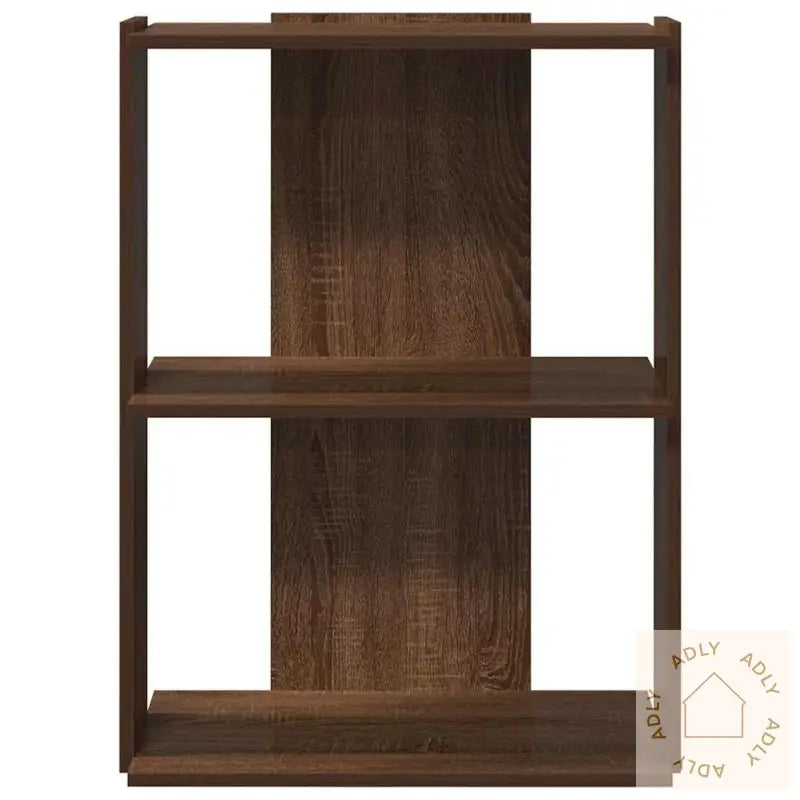 Bokhylle 3 Etasjer Brun Eik 60X30X80 Cm Konstruert Tre