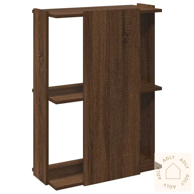 Bokhylle 3 Etasjer Brun Eik 60X30X80 Cm Konstruert Tre