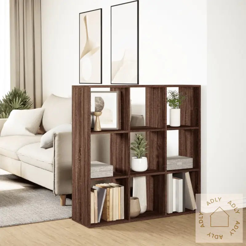 Romdeler Bokhylle Brun Eik 102X29X103,5 Cm Konstruert Tre