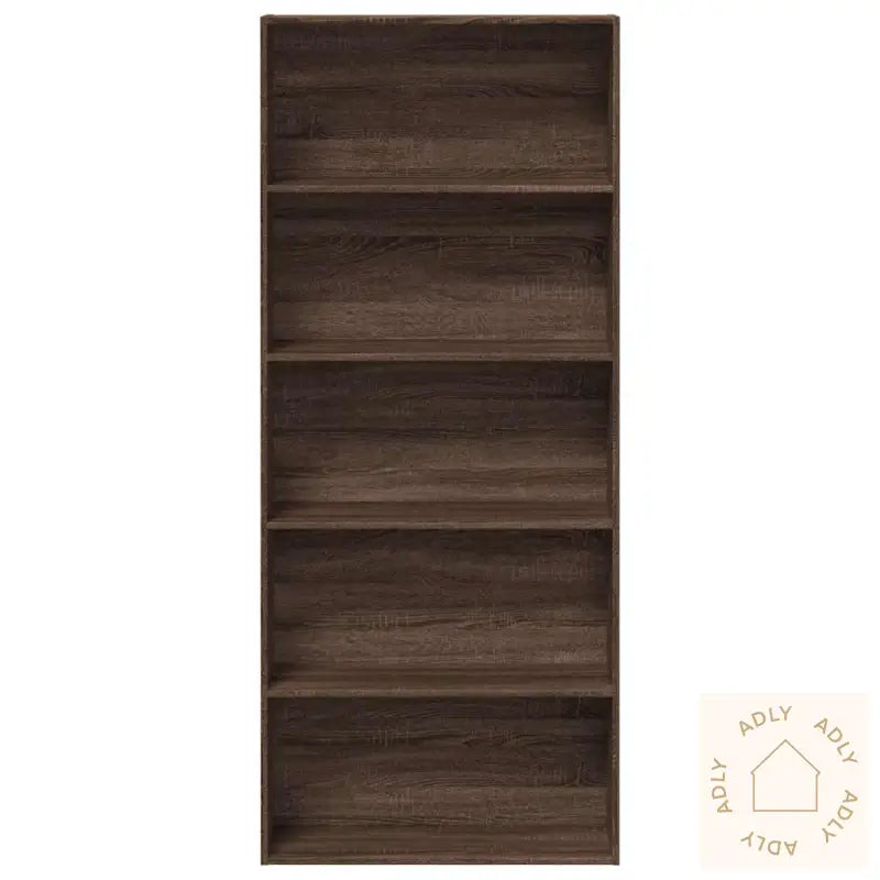 Bokhylle Brun Eik 80X30X189 Cm Konstruert Tre