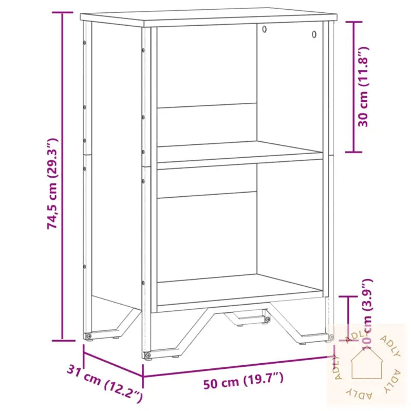 Bokhylle Brun Eik 50X31X74,5 Cm Konstruert Tre