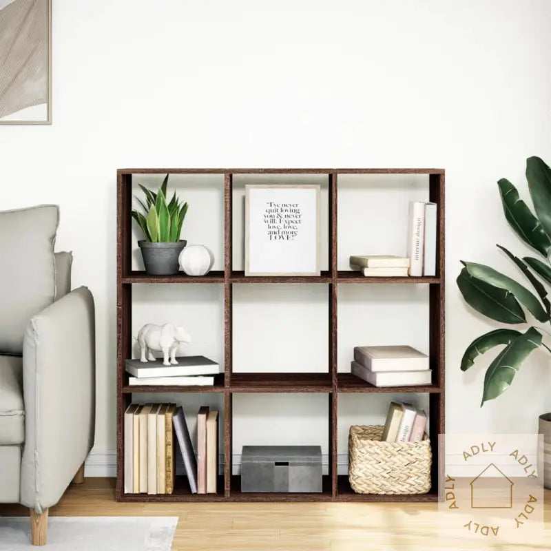 Romdeler Bokhylle Brun Eik 102X29X103,5 Cm Konstruert Tre