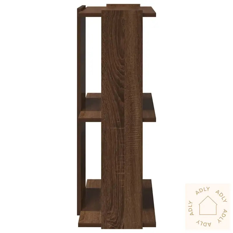 Bokhylle 3 Etasjer Brun Eik 60X30X80 Cm Konstruert Tre